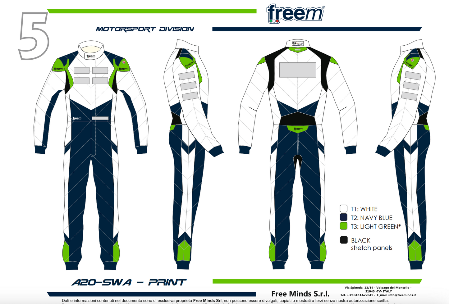 Motorsport suit FREEM START FIVE PRINT